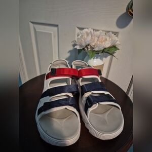 Fila Red and Blue Sandals Vibrant Comfortable Footwear